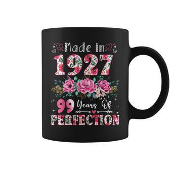 99 Year Old Made In 1927 Floral 99Th Birthday Women Coffee Mug - Thegiftio UK