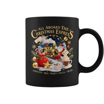 All Aboard The Christmas Express Train Santa Holiday Coffee Mug - Thegiftio UK