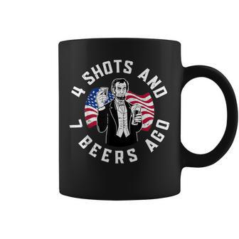 Abraham Lincoln 4 Shots And 7 Beers Ago Drinking Coffee Mug | Seseable UK