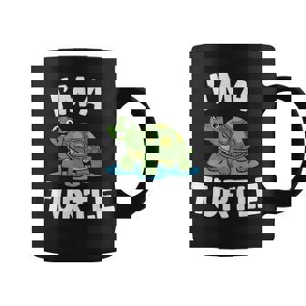 Adorable Tortuga De Dibujos Animados Con Cita Divertida Taza de café - Regaloses