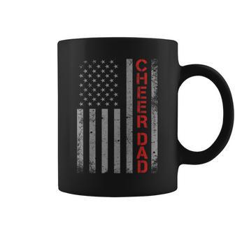 American Flag Cheer Dad Vintage Patriotic Father Cheerleader Coffee Mug - Thegiftio