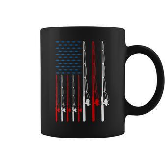 American Flag Fishing Rod Fishing Lover Fisherman Coffee Mug - Thegiftio UK