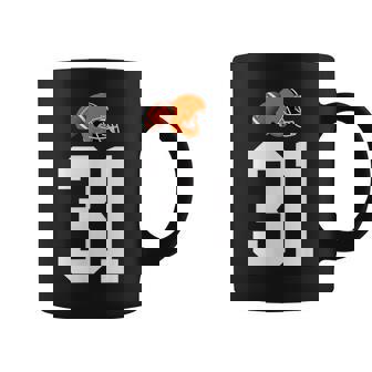 American Football Helmet Style Vintage Number 31 Coffee Mug | Mazezy