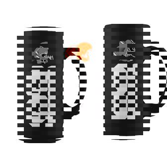 American Football Helmet Style Vintage Number 81 Tank Top Coffee Mug | Mazezy