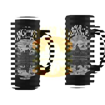 Angkor Wat Temple Retro Cambodia Sunset For Travel Lovers Tank Top Coffee Mug | Mazezy