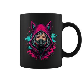Anime Manga Cyberpunk Esthétique Techwear Harajuku Kitsune Tasse - Cadeauxyz