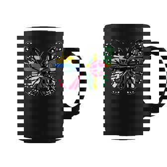 Antigua And Dominica Mix Butterfly Half Antiguan Dominica Coffee Mug | Mazezy