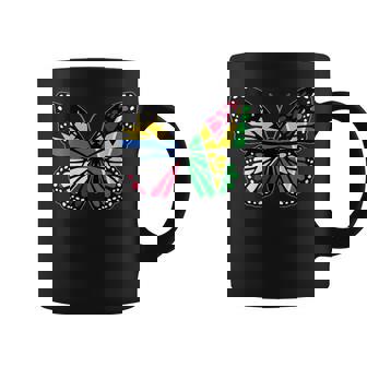 Antigua And Guyana Mix Butterfly Half Antiguan Half Guyanese Coffee Mug | Mazezy
