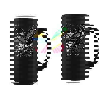 Antigua And St Kitts Mix Butterfly Half Antiguan Kittitian Coffee Mug | Mazezy