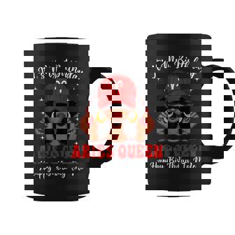 Aries Queen Afro Red Cap Black Girl Birthday Coffee Mug | Mazezy