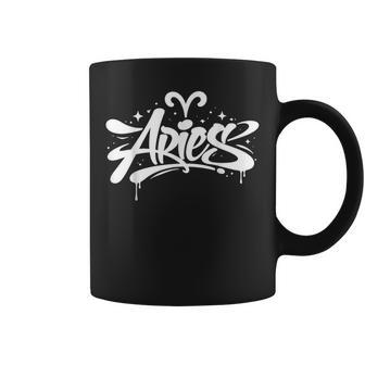 Aries Zodiac Graffiti Handstyle Astrology Star Sign Coffee Mug - Thegiftio UK