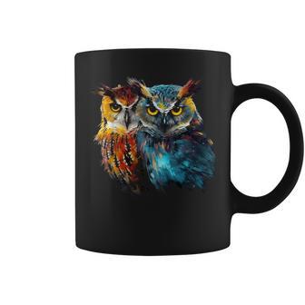 Art De Chouette Oiseau Et Chouette Tasse - Cadeauxyz