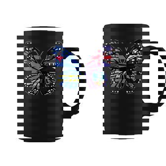 Aruba And Montserrat Mix Butterfly Half Aruban Montserratian Coffee Mug | Mazezy