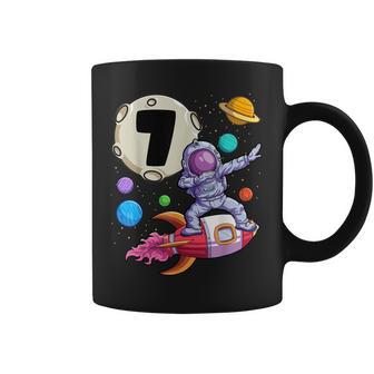 Astronauta Dabbing 7 Añosiejo Cumpleaños Niño Espacio 7 Taza de café - Regaloses
