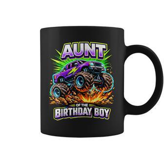 Aunt Of The Birthday Boy Monster Truck Birthday Party Coffee Mug - Thegiftio UK