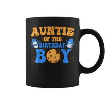 Auntie Of The Birthday Boy Milk And Cookies Lover Coffee Mug - Thegiftio UK
