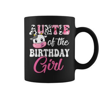 Auntie Of The Birthday Girl Farm Cow 1St Birthday Girl Small Coffee Mug - Thegiftio