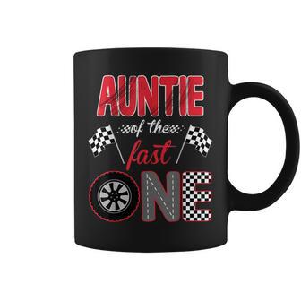 Auntie Of The Fast One Birthday 1St Race Car Family Coffee Mug - Thegiftio UK