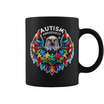 Autism Awareness Puzzle Pieces Eagle Coffee Mug - Thegiftio UK