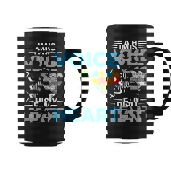 Autism Mom Awareness I'm His Voice And He Is My Heart Graphic Print Coffee Mug - Monsterry