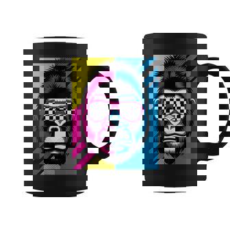 Auto Car Racing Gorilla Checkered Flag Sunglasses Coffee Mug | Mazezy