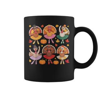 Autumn Ballerinas Dancing Cute Turkey Thanksgiving Girls Coffee Mug - Thegiftio