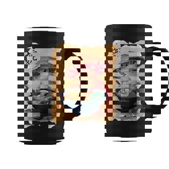 Axolotl Woman Kawaii Eating Ramen Japanese Axolotl Coffee Mug - Seseable