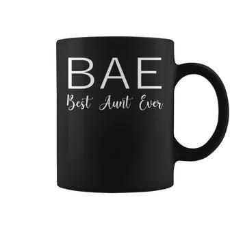Bae Best Aunt Ever New Favorite Aunt Christmas Idea In Mangas Taza de café - Regaloses