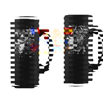 Bandera Francia España Raíces Francesas Herencia Española Taza de café - Regaloses