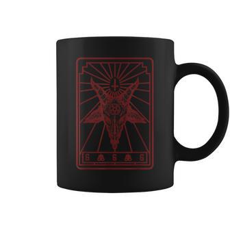 Baphomet Tarot Cruz Invertida Pentagrama De Cabra Leviatán Cruz Taza de café - Regaloses