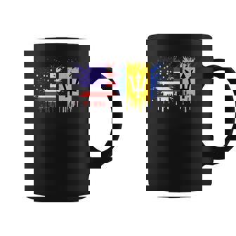 Barbados & USA Together Half American Half Bajan Tank Top Coffee Mug | Mazezy