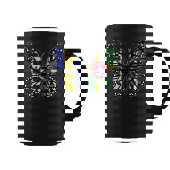 Barbados And Dominica Mix Butterfly Half Bajan Half Dominica Tank Top Coffee Mug | Mazezy