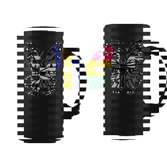Barbados And Ghana Mix Butterfly Half Bajan Half Ghanaian Coffee Mug | Mazezy