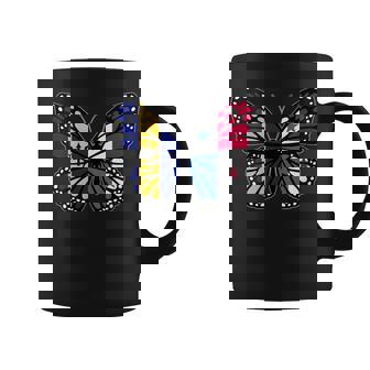 Barbados And Panama Mix Butterfly Half Bajan Half Panamanian Coffee Mug | Mazezy