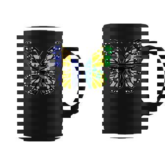 Barbados And Vincent Mix Butterfly Half Bajan Vincentian Coffee Mug | Mazezy