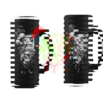 Baseball Christmas Santa Hat Dripping Ice Cream Xmas Sport Coffee Mug | Mazezy