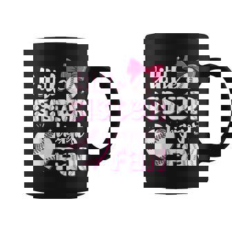 Baseball Little Sister Biggest Fan Baseball Girls Lil Sis Coffee Mug | Seseable CA