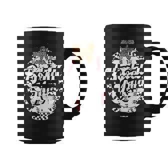 Baseball Mom Leopard Bow Checkered Mama Sports Game Day Coffee Mug | Seseable FR