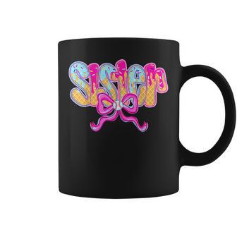 Baseball Sister Drip Ice Cream Baseball Bow Game Day Coffee Mug - Thegiftio UK