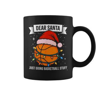 Basketball Player Christmas Hat Lights Ball Dear Santa Coffee Mug - Thegiftio