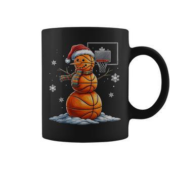 Basketball Snowman Christmas Santa Hat Xmas Basketball Coffee Mug - Thegiftio