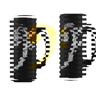 Bass Clef Center Vintage Yellow Bassist Bass Player Coffee Mug | Mazezy