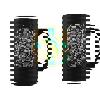 Bass Fish Cross Christian Fisher Hunter Coffee Mug | Mazezy