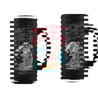 Beach Wave Holiday Santa Coastal Tropical Surfing Coffee Mug | Mazezy
