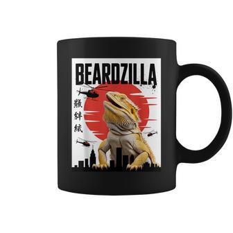 Beardzilla Bearded Dragon Art Retro Monster Lizard Coffee Mug | Mazezy