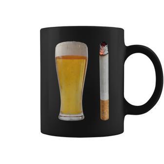 Beer & Cigarette Lover Day Drinking Dad Smoking Beer Lover Coffee Mug | Seseable UK