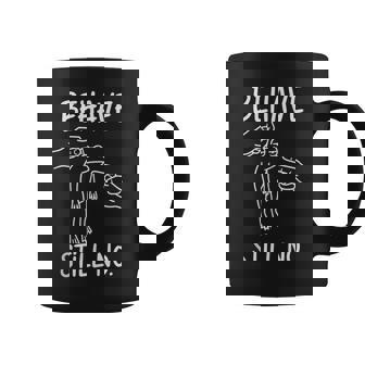 Behave Still No Frog Meme Minimalist Sarcastic Humor Tank Top Coffee Mug | Mazezy