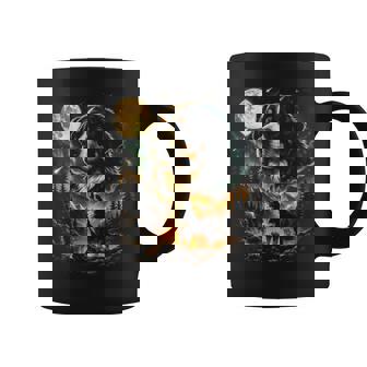 Bernese Mountain Dog Howling Moon Vintage 90S Dog Meme Coffee Mug - Thegiftio