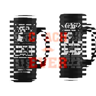 Best Coach Dad Ever Baseball Softball Daddy Beards Men Tank Top Coffee Mug | Mazezy