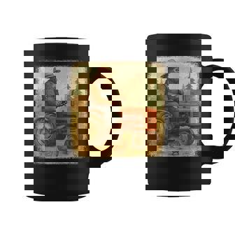 Bigfoot Driving Tractor Sasquatch Farmer Farming Coffee Mug | Mazezy